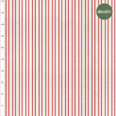 Red Pink Ecru Striped Patterned Digital Printed Fabric